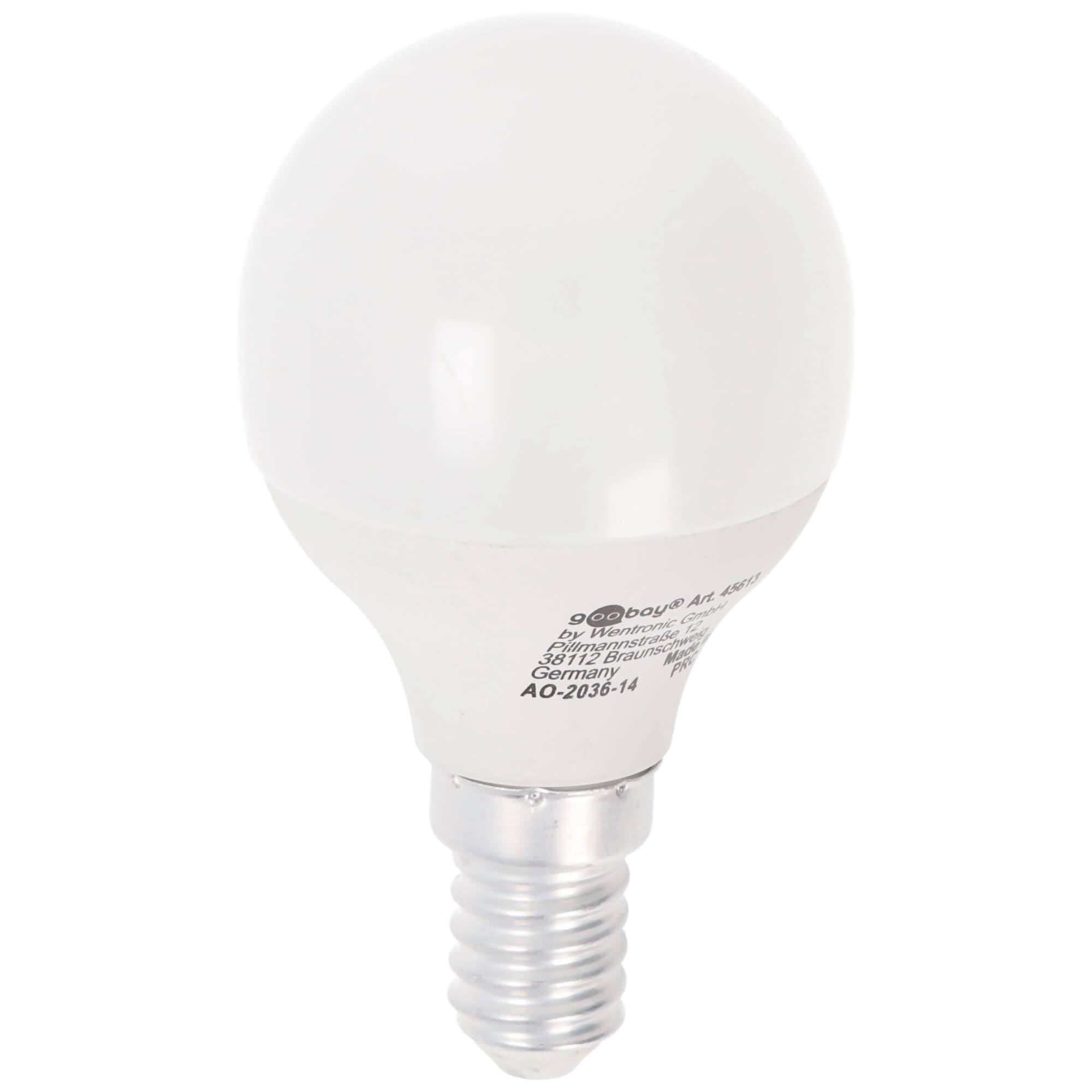 Mini globe LED Goobay, 5 W - douille E14, blanc chaud, non dimmable