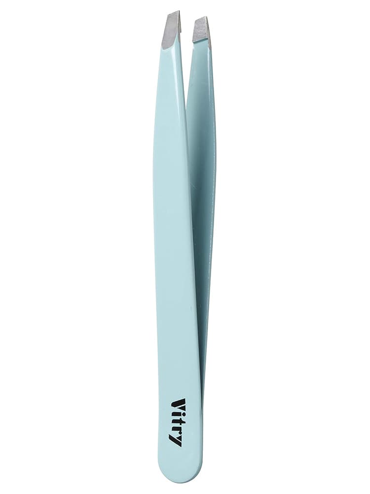 Vitry Pince à Épiler Professionnelle Mors Biais Inox 9 cm - Couleur : Turquoise